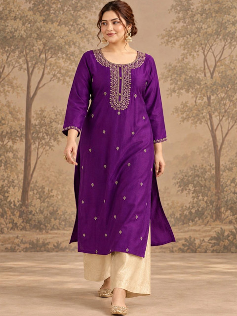 FULL BLOOM Women Embroidered Thread Work Kurta - Image 5