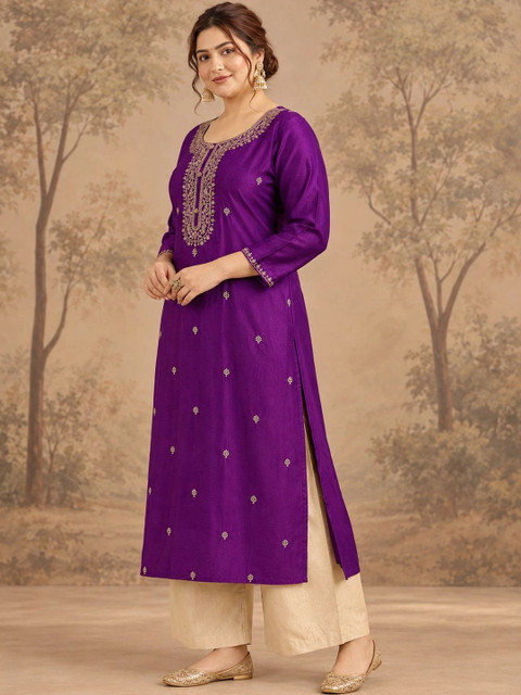FULL BLOOM Women Embroidered Thread Work Kurta - Image 6