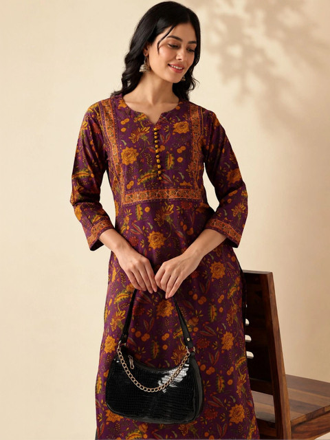 GULMEHAK Women Floral Printed Indie Florals Kurta - Image 4