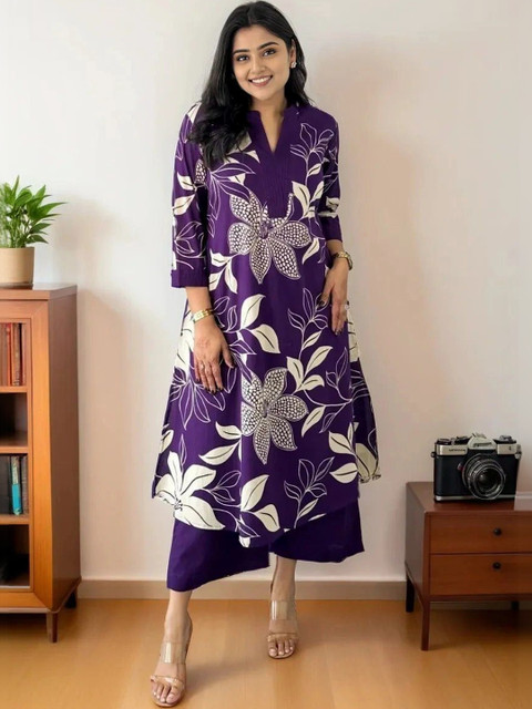 BLUSH STREET Women Florals Printed Leotard with Trousers Set