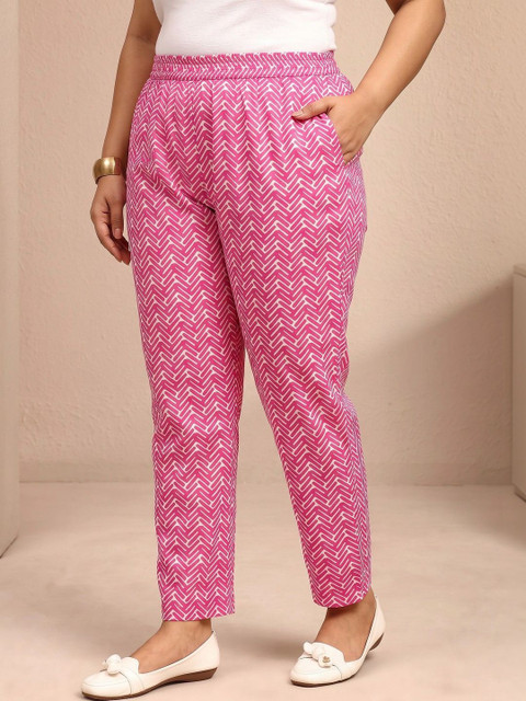 EXTRA LOVE BY LIBAS Women Ethnic Motifs Printed Regular Thread Work Kurta with Trousers & With Dupatta - Image 6