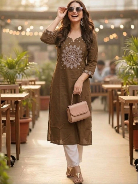 Pjyot by surhi Women Ethnic Motifs Embroidered Thread Work Kurta