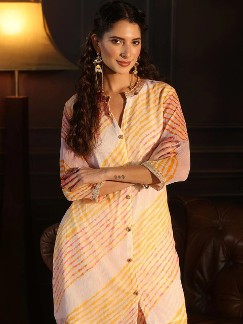 Libas Tie and Dye Printed Tunic with Trousers - Image 3