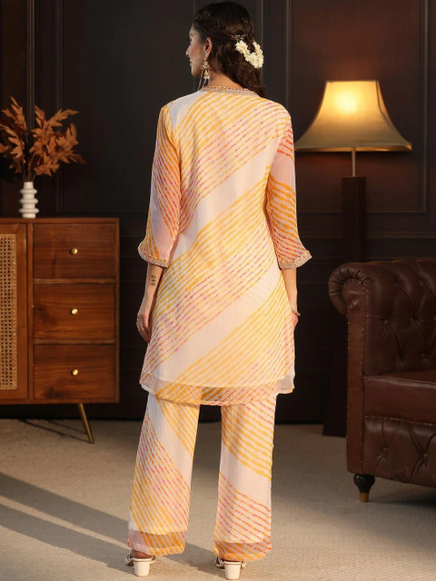 Libas Tie and Dye Printed Tunic with Trousers - Image 5