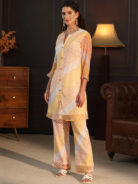 Libas Tie and Dye Printed Tunic with Trousers - Image 2