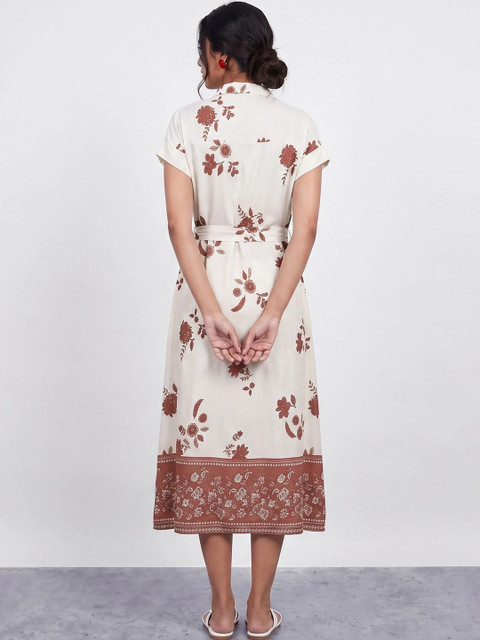 Colour Me by Melange Floral Print Shirt Midi Dress - Image 5