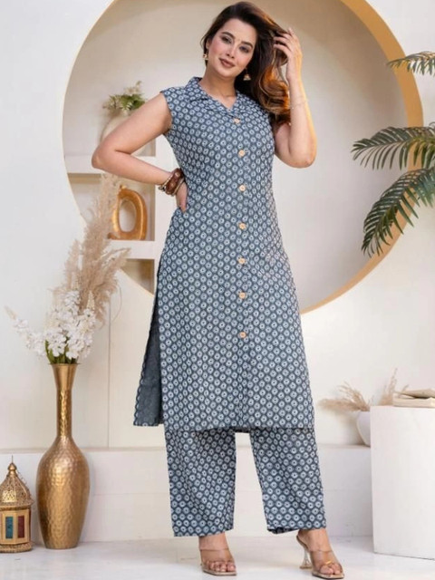 HIGHLIGHT FASHION EXPORT Floral Printed Shirt with Palazzos - Image 3