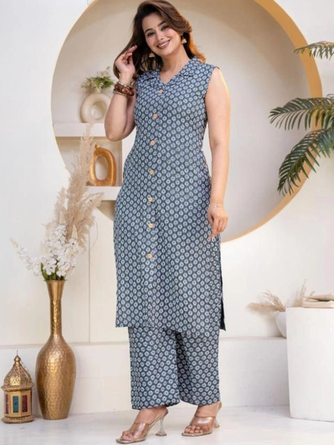 HIGHLIGHT FASHION EXPORT Floral Printed Shirt with Palazzos - Image 7