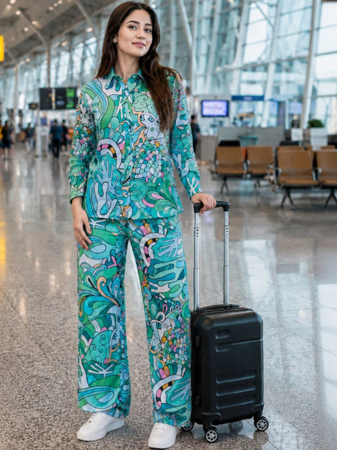 Kesudi Silk Printed Shirt with Trousers