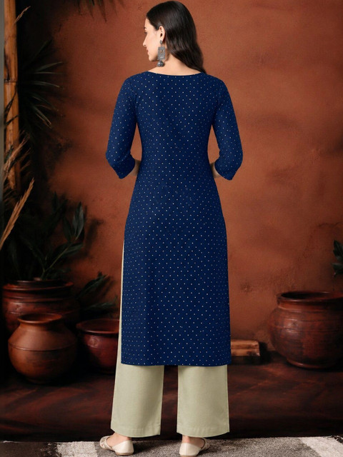 HERE&NOW Women Embroidered Thread Work Kurta - Image 2