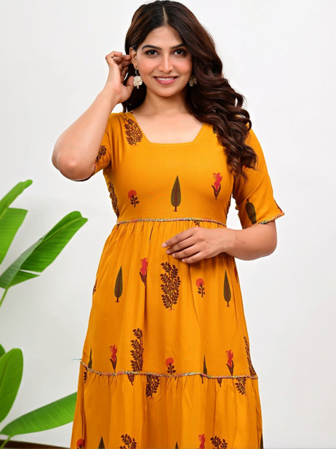 SANREKHA COLLECTION Women Ethnic Motifs Printed Gotta Patti Kurta - Image 6