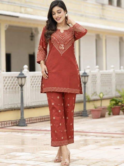 ZELI Tie and Dye Printed Tunic with Trousers
