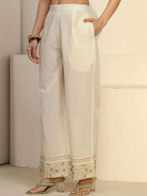 Libas Romantic Florals Linen Printed Tunic with Palazzos - Image 6