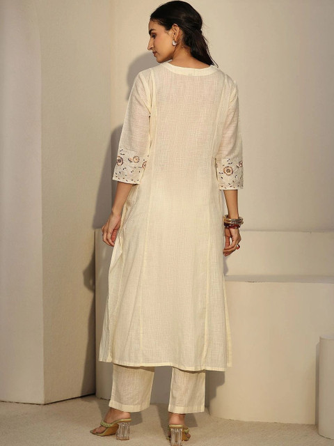 Libas Romantic Florals Embroidered Tunic with Trousers - Image 5