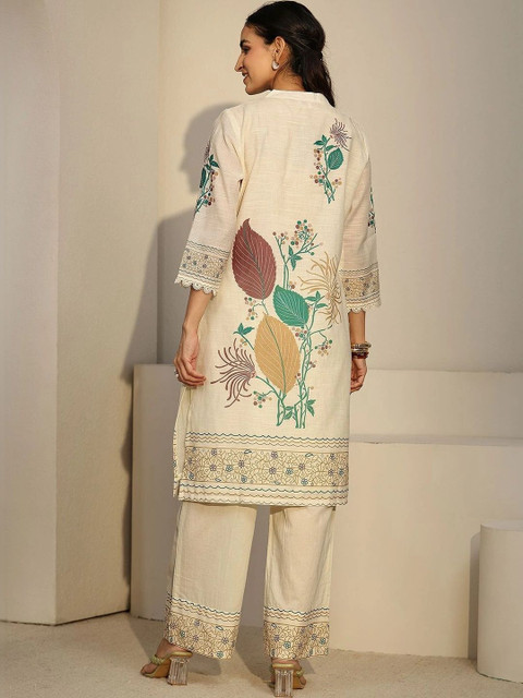 Libas Romantic Florals Linen Printed Tunic with Palazzos - Image 5