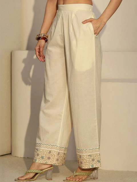 Libas Romantic Florals Linen Printed Tunic with Palazzos - Image 6
