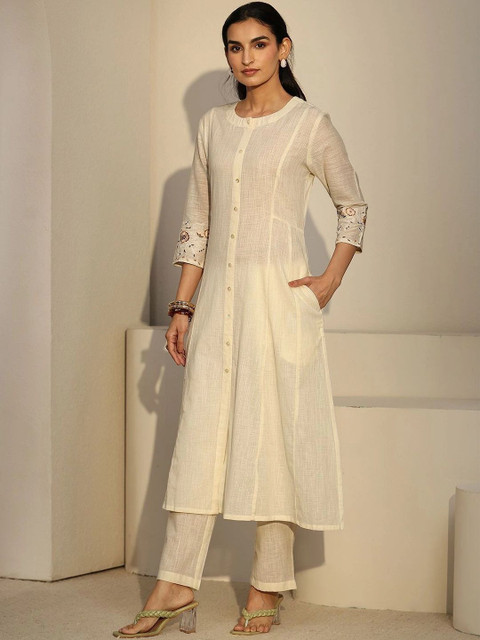 Libas Romantic Florals Embroidered Tunic with Trousers - Image 2