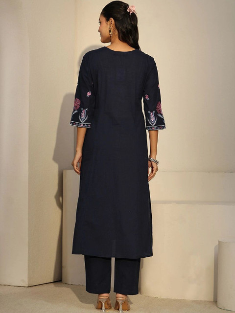 Libas Romantic Florals Embroidered Tunic with Trousers - Image 5