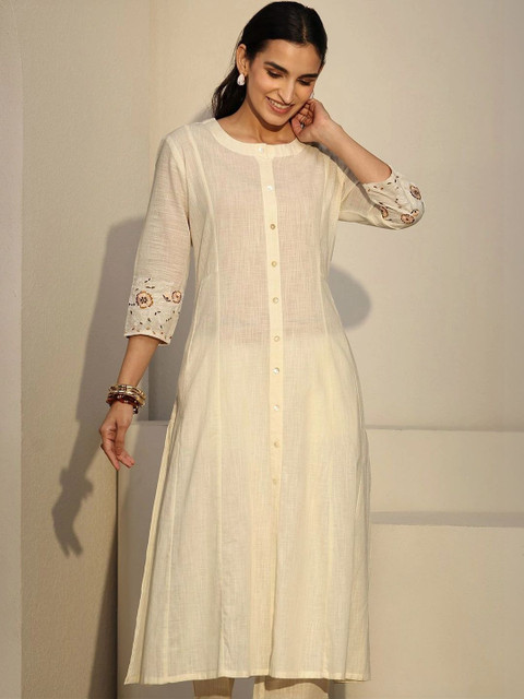 Libas Romantic Florals Embroidered Tunic with Trousers - Image 3