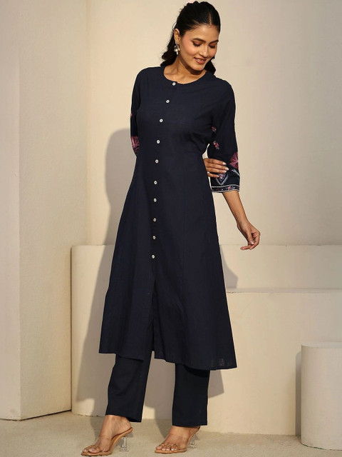 Libas Romantic Florals Embroidered Tunic with Trousers - Image 3