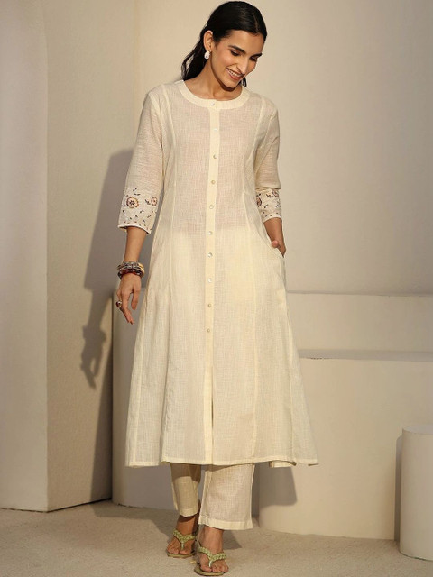 Libas Romantic Florals Embroidered Tunic with Trousers - Image 4