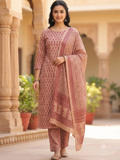 DEEPTI BOUTIQUE Printed Pure Cotton Unstitched Dress Material