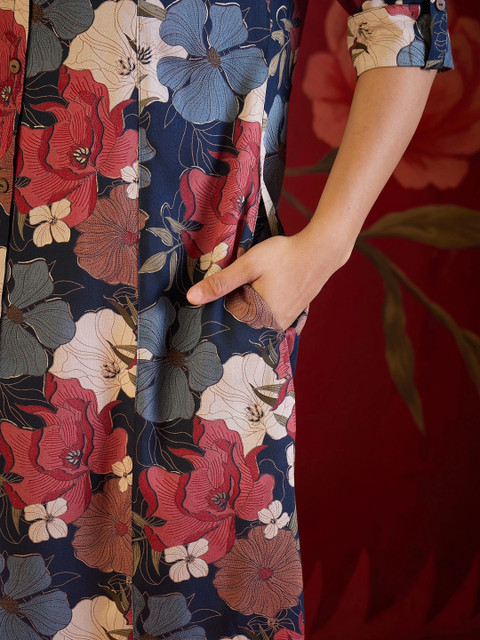 Sangria Women Floral Printed Floral Kurta - Image 6