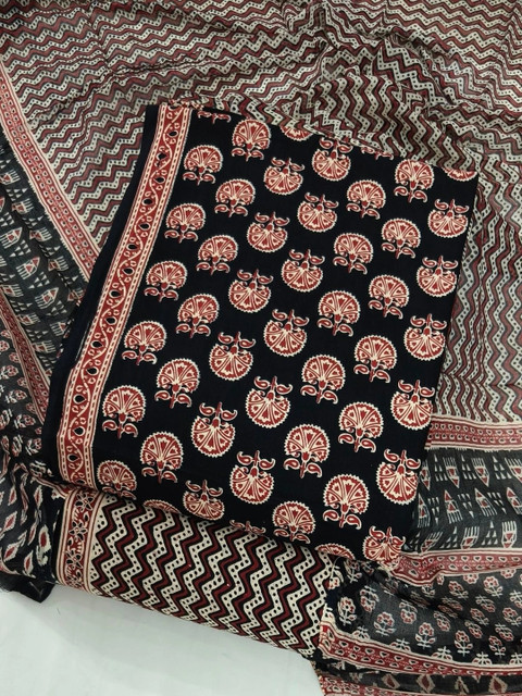 DRAVINAM Trends Printed Pure Cotton Unstitched Dress Material