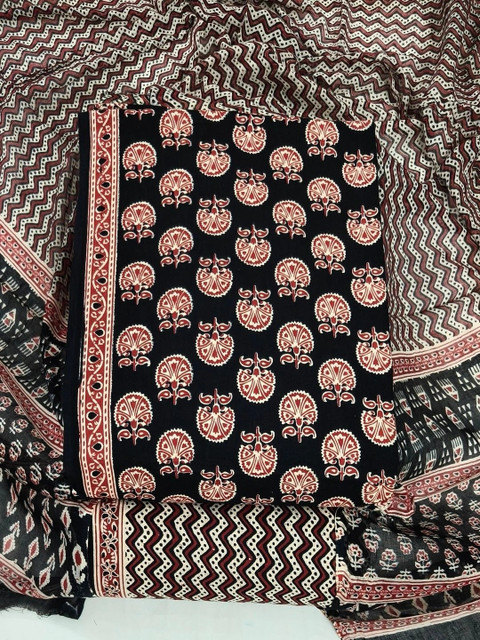 DRAVINAM Trends Printed Pure Cotton Unstitched Dress Material - Image 2