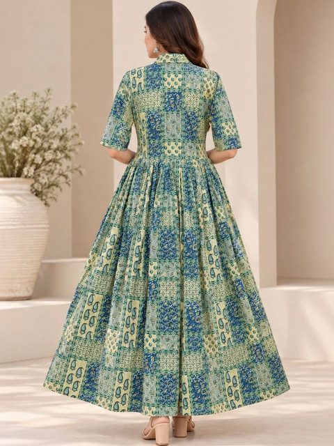 RANGEELO JAIPUR Ethnic Motifs Print Maxi Dress - Image 4