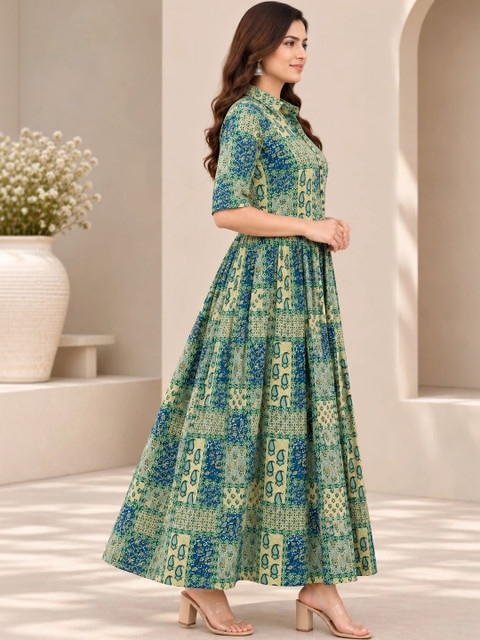 RANGEELO JAIPUR Ethnic Motifs Print Maxi Dress - Image 7