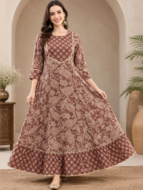 Moda Rapido Women Paisley Printed Indie Prints Anarkali Kurta
