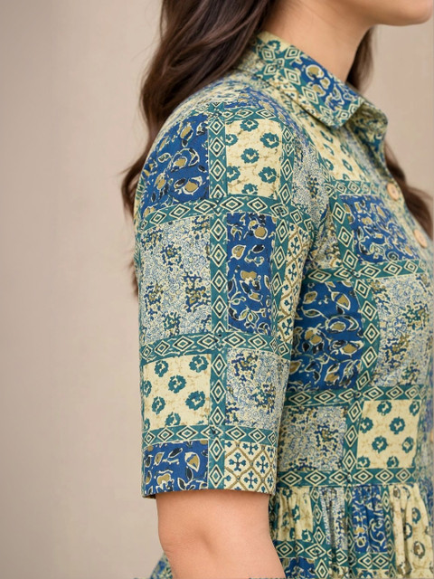 RANGEELO JAIPUR Ethnic Motifs Print Maxi Dress - Image 3