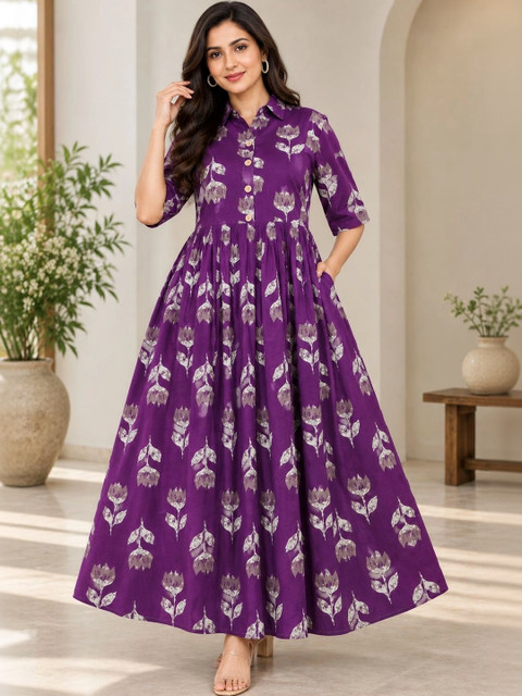 Moda Rapido Women Floral Print A-Line Maxi Dress