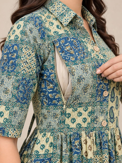RANGEELO JAIPUR Ethnic Motifs Print Maxi Dress - Image 2
