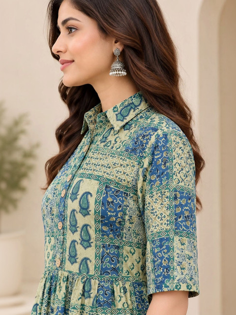 RANGEELO JAIPUR Ethnic Motifs Print Maxi Dress - Image 6
