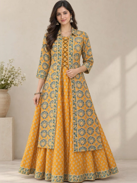 DSS FASHION Women Ethnic Motifs Printed Indie Prints Anarkali Kurta