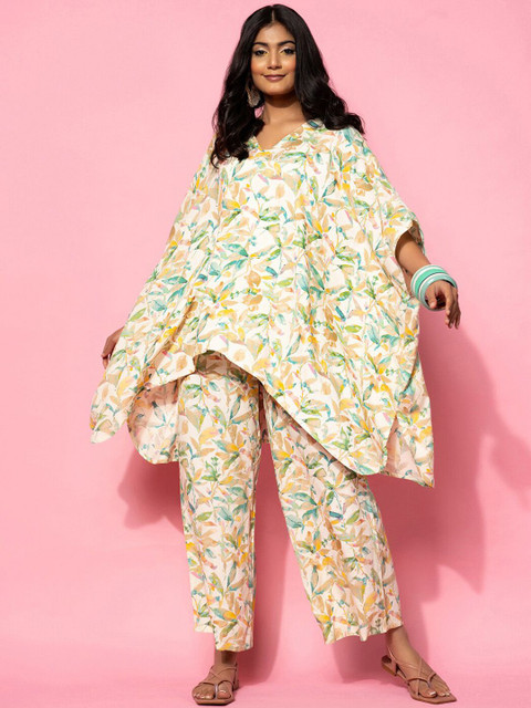 Gerua By Libas Printed Kaftan & Palazzos Co-Ords Set - Image 5