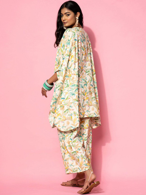 Gerua By Libas Printed Kaftan & Palazzos Co-Ords Set - Image 4