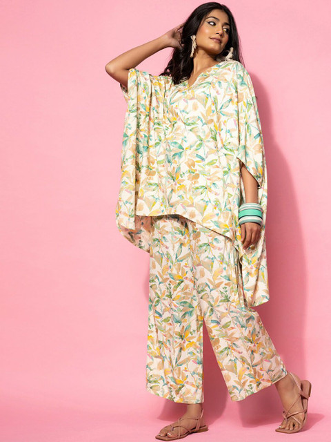 Gerua By Libas Printed Kaftan & Palazzos Co-Ords Set - Image 3