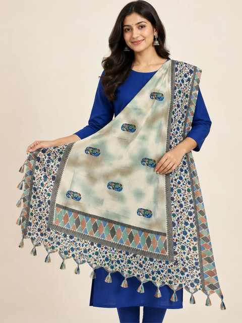 SAHINA DUPATTA Ethnic Motifs Embroidered Art Silk Dupatta with Thread Work