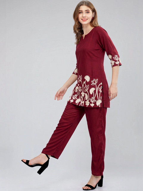 P Three Pluse Embroidered Top with Trousers - Image 5