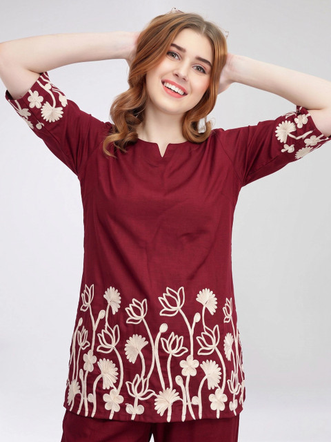 P Three Pluse Embroidered Top with Trousers - Image 2