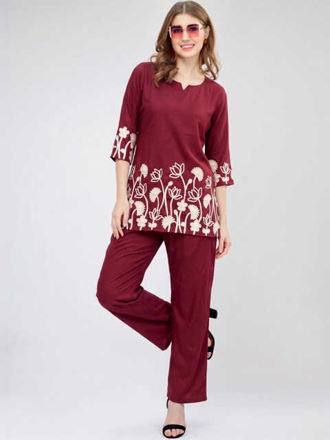 P Three Pluse Embroidered Top with Trousers - Image 4