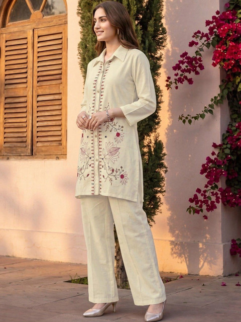 P Three Pluse Embroidered Shirt with Trousers - Image 5