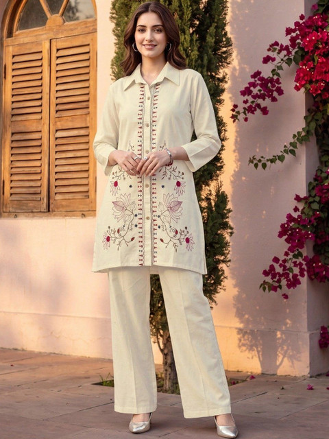 P Three Pluse Embroidered Shirt with Trousers - Image 4