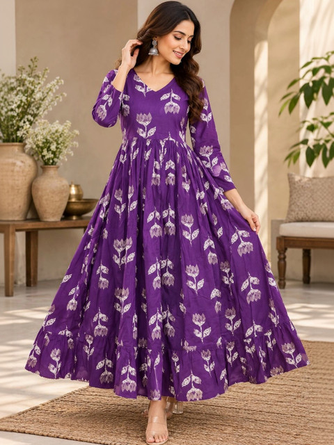 RANGEELO JAIPUR Floral Print Maxi Dress