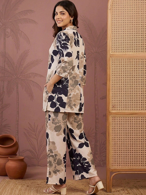 Sangria Indie Florals Printed Top with Palazzos - Image 2
