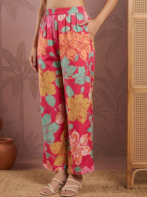 Sangria Indie Florals Printed Top with Palazzos - Image 6