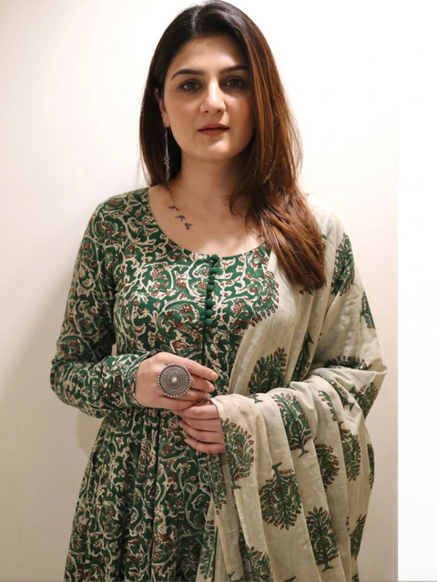 KALINI Women Ethnic Motifs Printed Regular Kurta with Trousers & With Dupatta